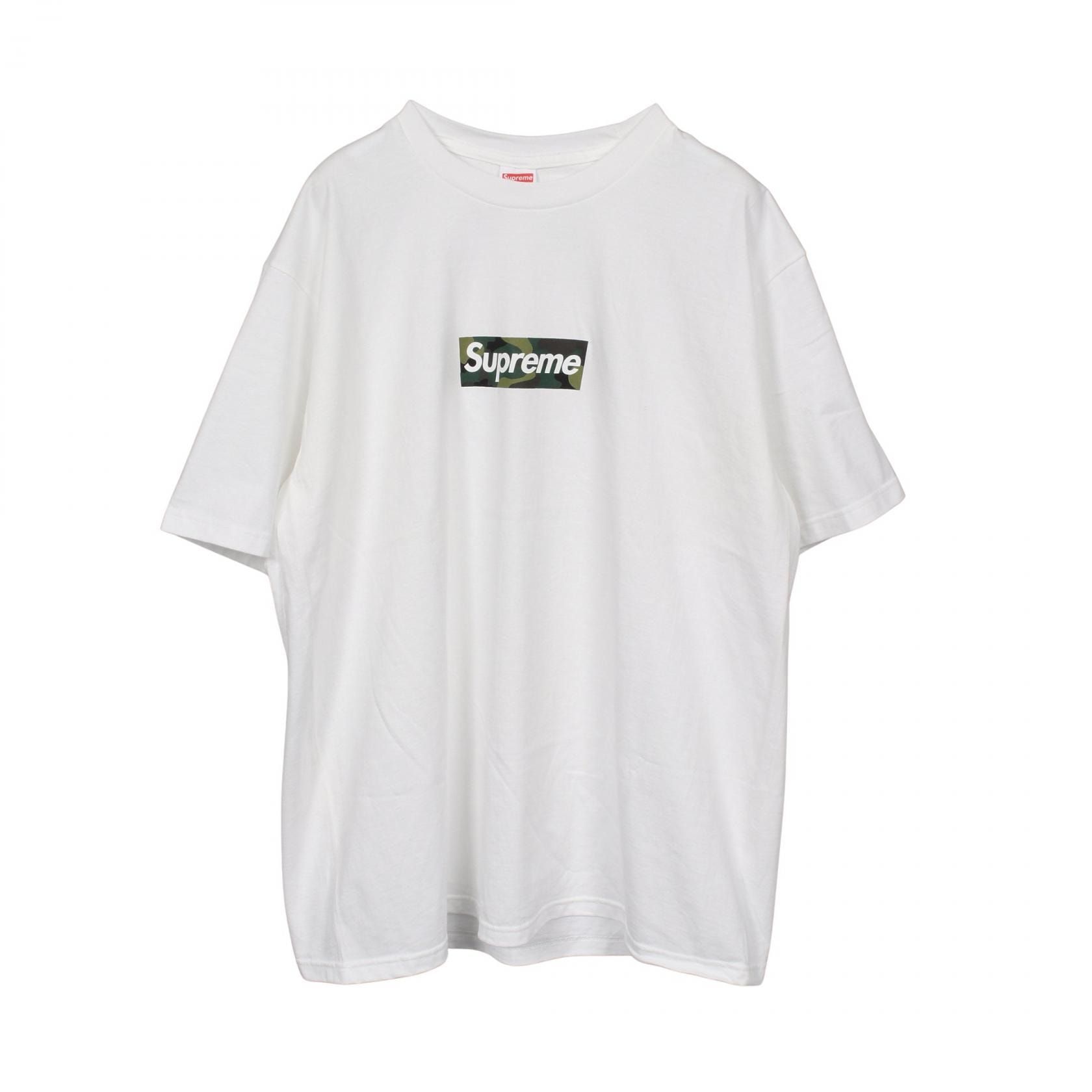 シュプリーム Supreme Box Logo Crewneck 半袖Tシャツ 衣料品 トップス コットン メンズ ホワイト系 / グリーン系 【中古】
