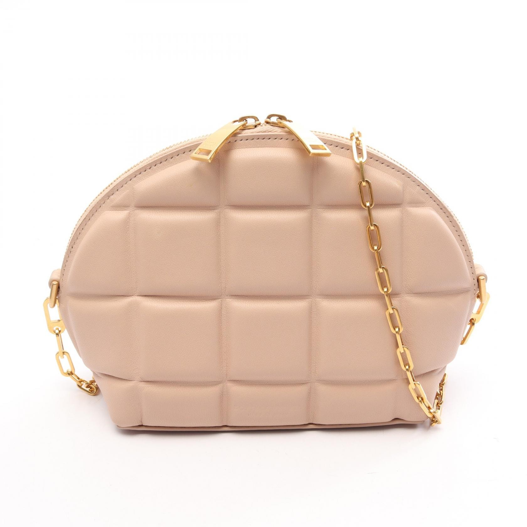 ボッテガヴェネタ BOTTEGA VENETA パデッド ハーフムーン ショルダーバッグ バッグ レザー レディース ピンク系 593165 【中古】