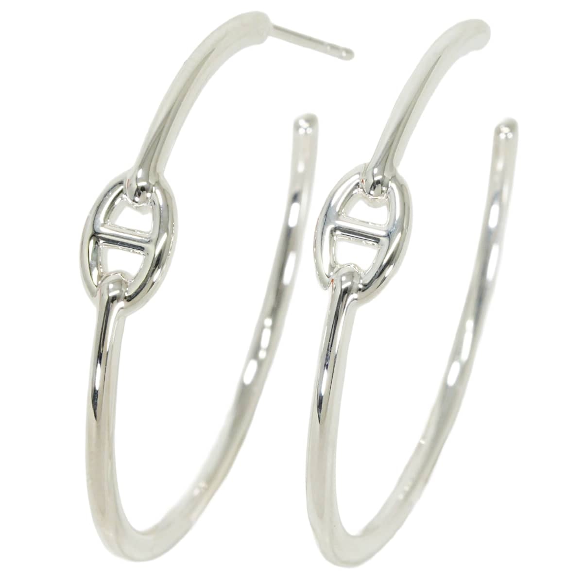 HERMES エルメス ピアス クレオール フープ シェーヌダンクル アンシェネ GM シルバー シルバー925 (SV925 Ag925) 新品未使用