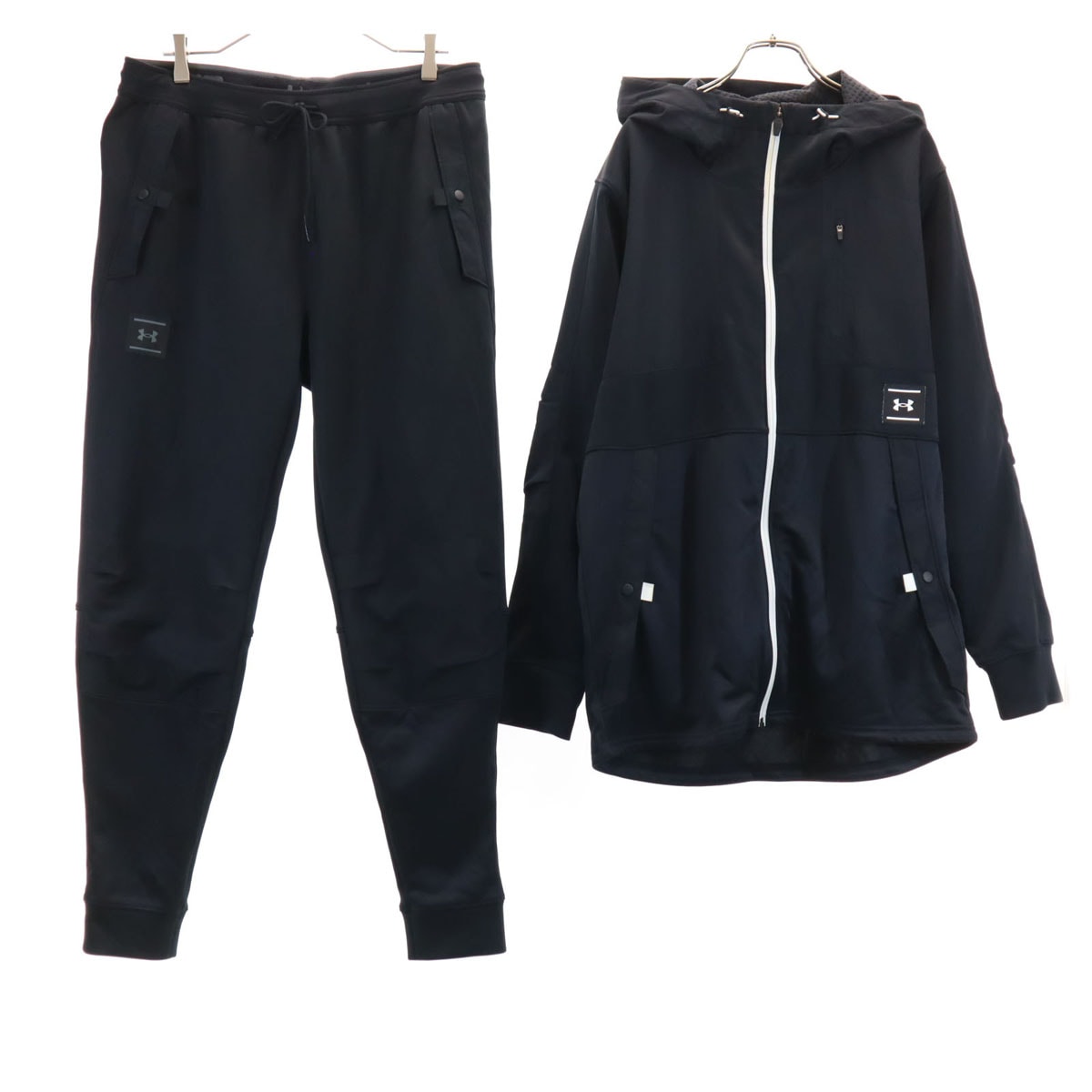 UNDER ARMOUR アンダーアーマー 長袖 ジップパーカー 上下セットアップ 2XL ブラック ジャージ