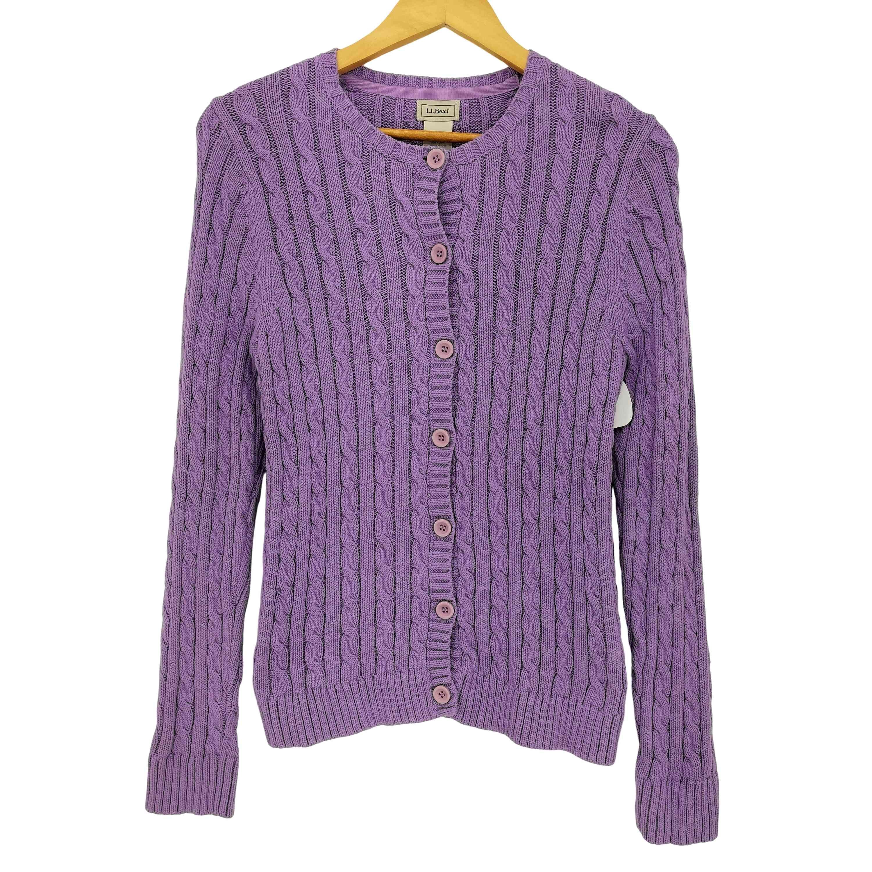 ケーブル編み コットンニット カーディガン【1140995735149】