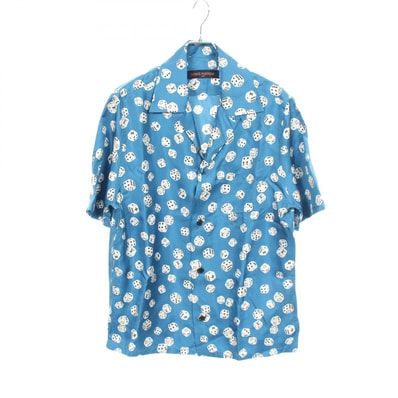 ルイ・ヴィトン LOUIS VUITTON ダイス 総柄 半袖 衣料品 トップス シルク メンズ ブルー系 / ホワイト系 / ブラック系 RM182M HKZ HFS31W 【中古】