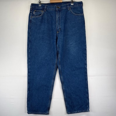 古着 カーハート Carhartt パンツ Gパン デニムパンツ 5ポケット ライナー付き テーパード 大きいサイズ w40×L32 ブルー系 メンズ