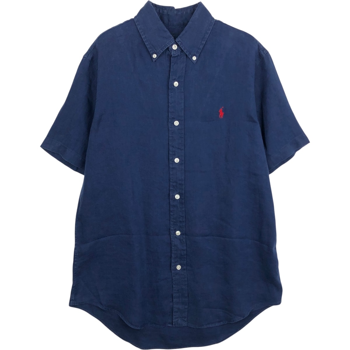 古着 ラルフローレン Ralph Lauren 半袖 リネン ボタンダウンシャツ メンズS相当/eaa648898
