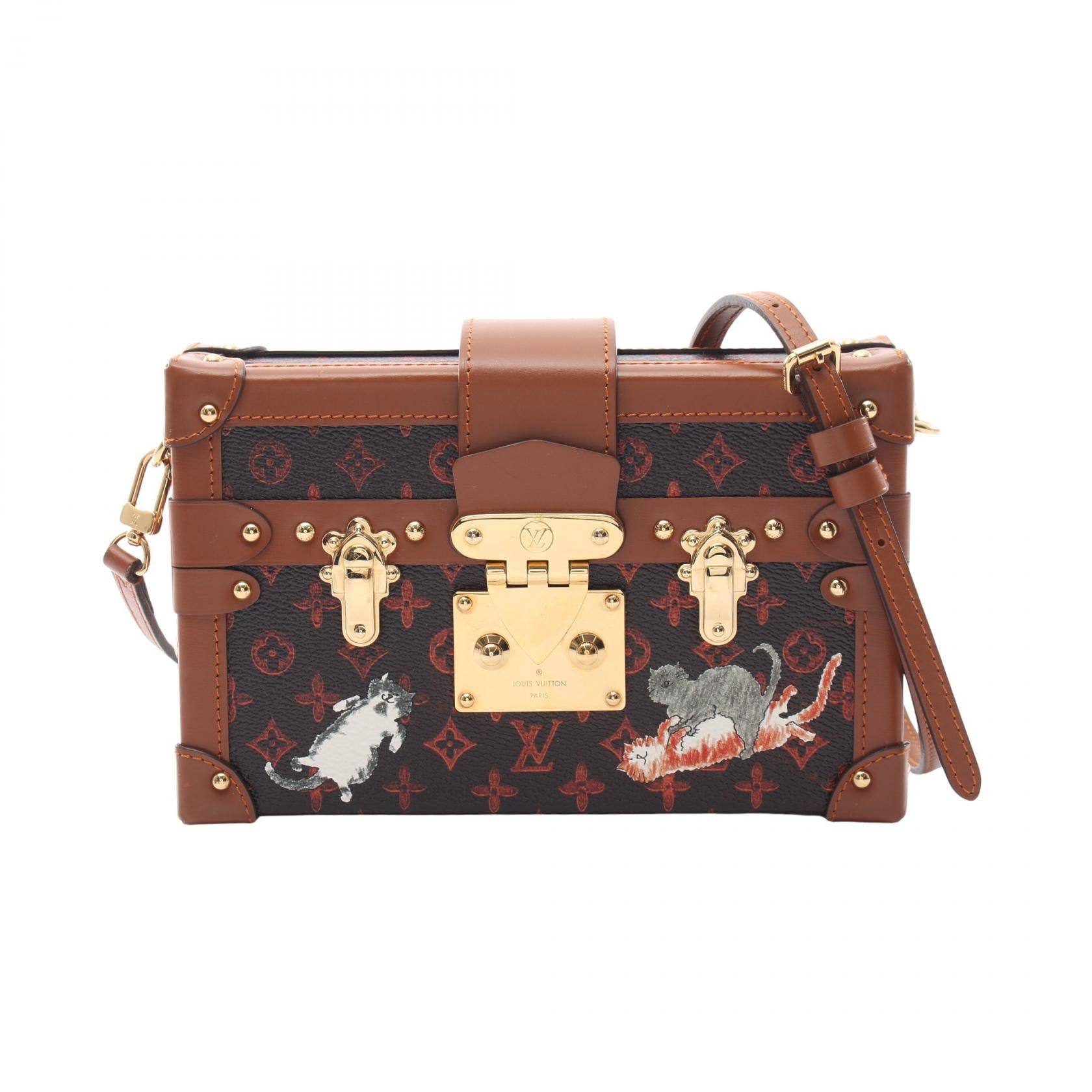 ルイ・ヴィトン LOUIS VUITTON プティット マル NM キャットグラム ショルダーバッグ バッグ PVCコーティングキャンバス レザー キャットグラム レディース ブラウン系 M44407 【中古】