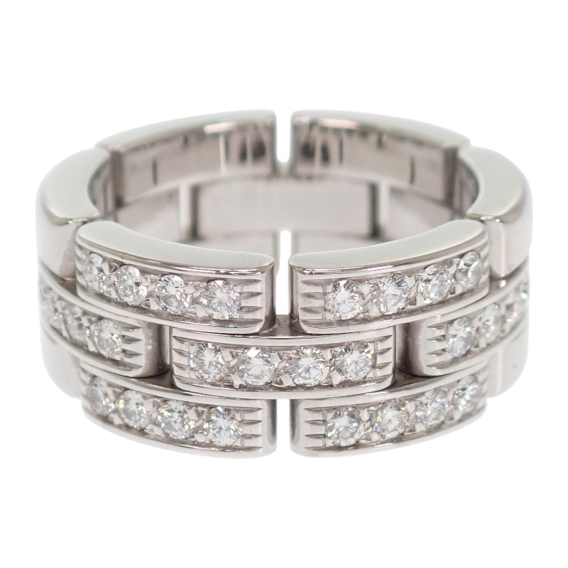 カルティエ CARTIER マイヨン パンテール 3連 10号 N4127250 リング K18ホワイトゴールド ダイヤモンド レディース メンズ【中古】【Aランク】