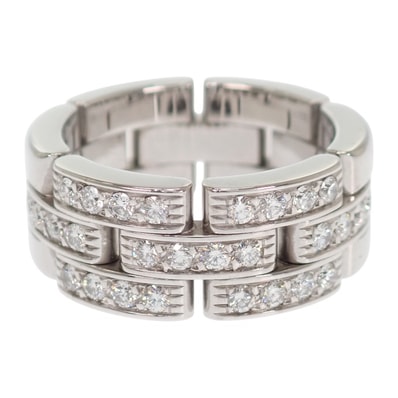 カルティエ CARTIER マイヨン パンテール 3連 10号 N4127250 リング K18ホワイトゴールド ダイヤモンド レディース メンズ【中古】【Aランク】
