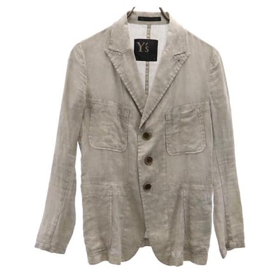 Y's ワイズ 日本製 リネン テーラードジャケット 1 グレー