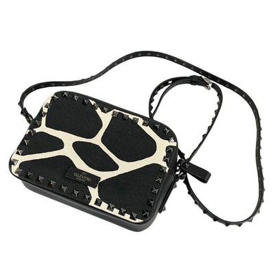 VALENTINO ヴァレンティノ ロックスタッズ クロスボディバッグ ショルダーバッグ ブラック×ホワイト 36533