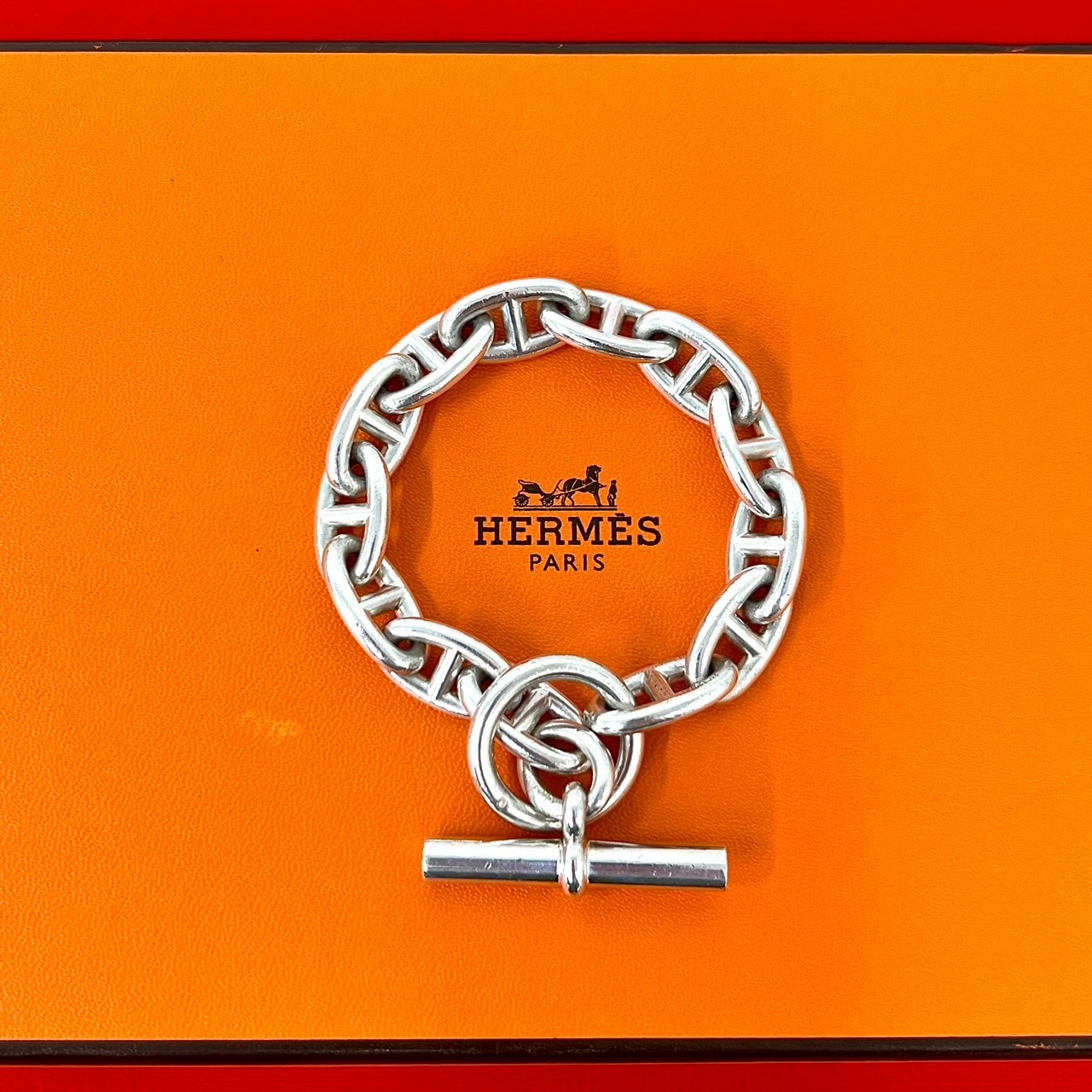 HERMES エルメス シェーヌダンクル GM 13コマ シルバー925 ブレスレット シルバー
 473-2