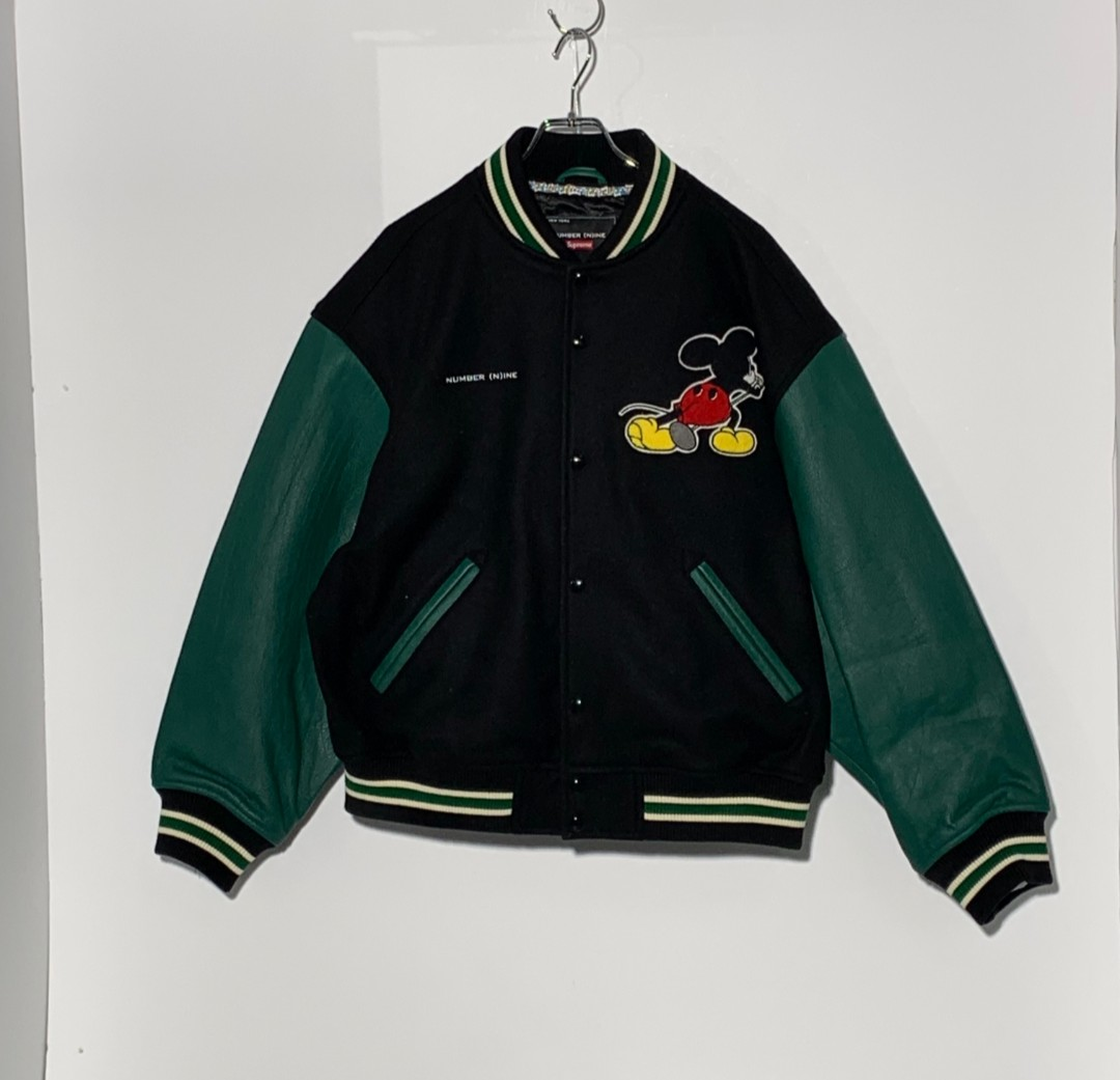 Supreme x Number (N)ine x Mickey Mouse Varsity Jacket "Black"