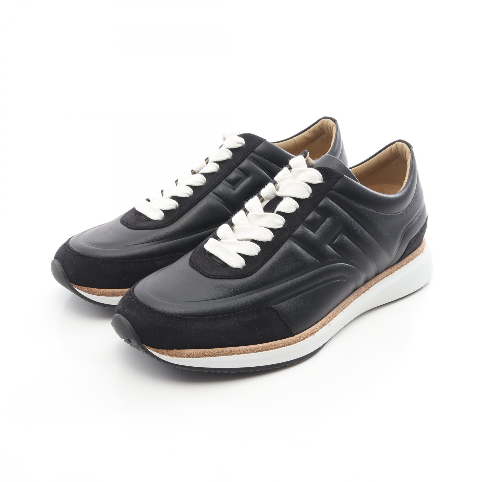 エルメス HERMES イージー スニーカー 靴 レザー レディース ブラック系 【中古】