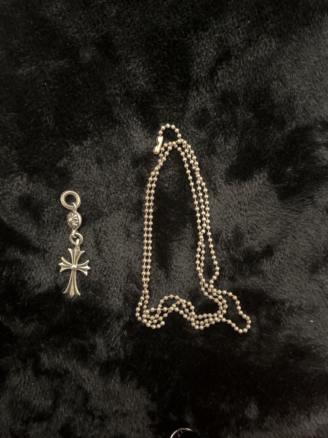 Chrome Hearts 1 Ball Tiny CH Cross Charm "Silver"