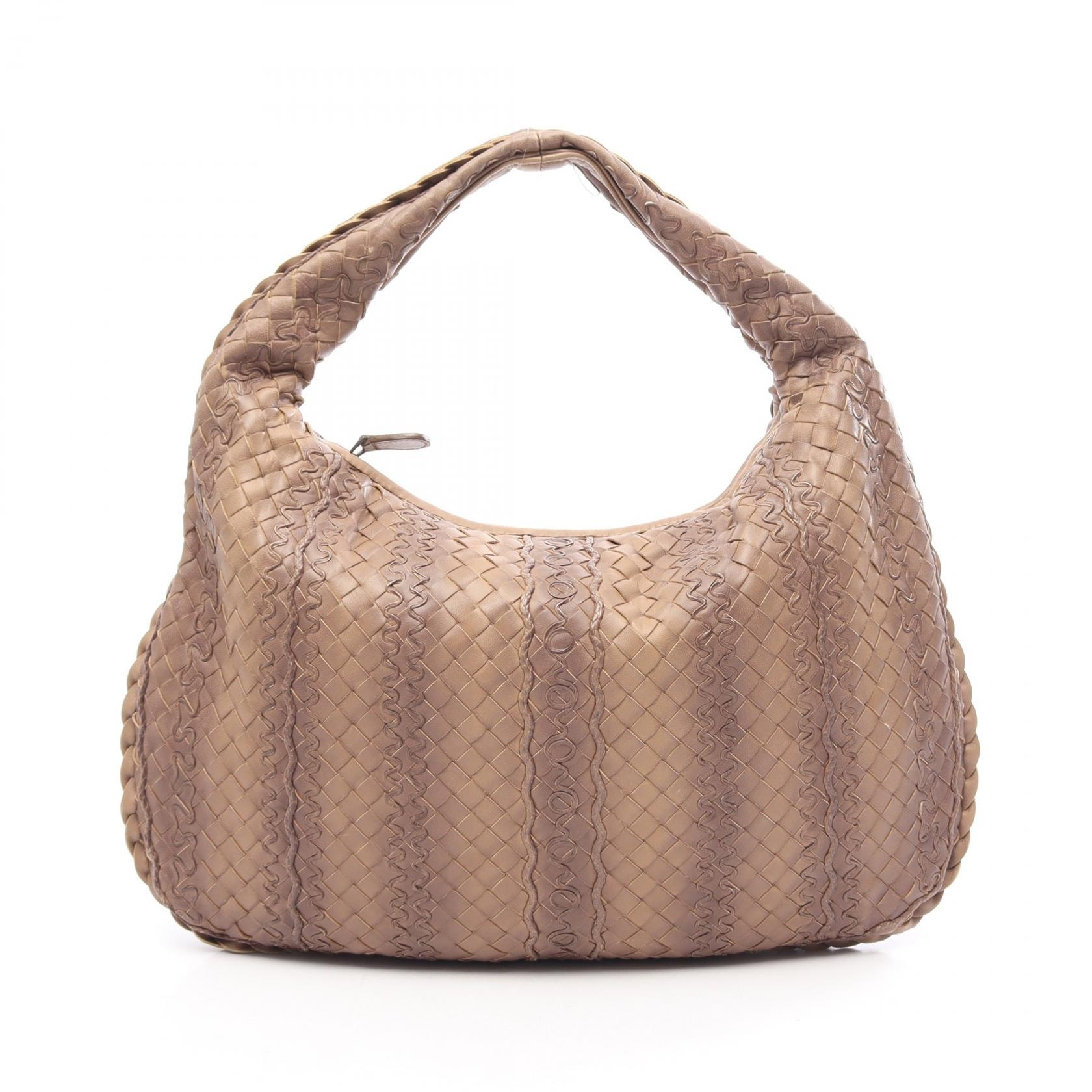 ボッテガヴェネタ BOTTEGA VENETA イントレチャート ショルダーバッグ バッグ レザー レディース ブラウン系 【中古】