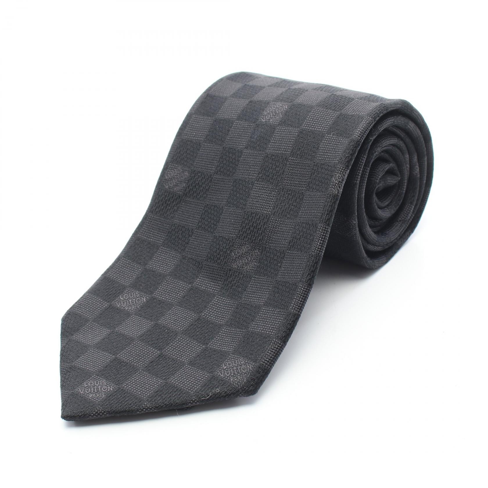 ルイ・ヴィトン LOUIS VUITTON ダミエ ネクタイ 衣料品 シルク メンズ ブラック系 【中古】