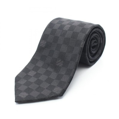 ルイ・ヴィトン LOUIS VUITTON ダミエ ネクタイ 衣料品 シルク メンズ ブラック系 【中古】