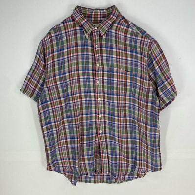 古着 ブルックスブラザーズ Brooks Brothers 半袖シャツ ボタンダウン 346 ショートスリーブ XL ピンク系 チェック メンズ
