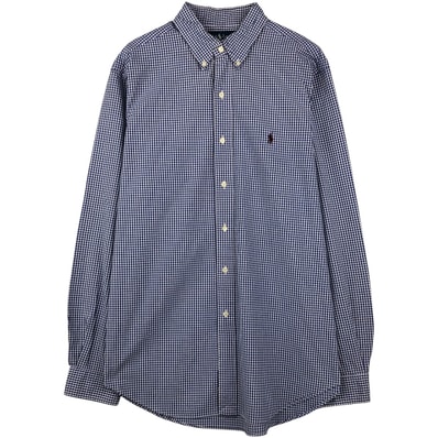 古着 ラルフローレン Ralph Lauren CLASSIC FIT ギンガムチェック 長袖 ボタンダウンチェックシャツ メンズL相当/eaa609681