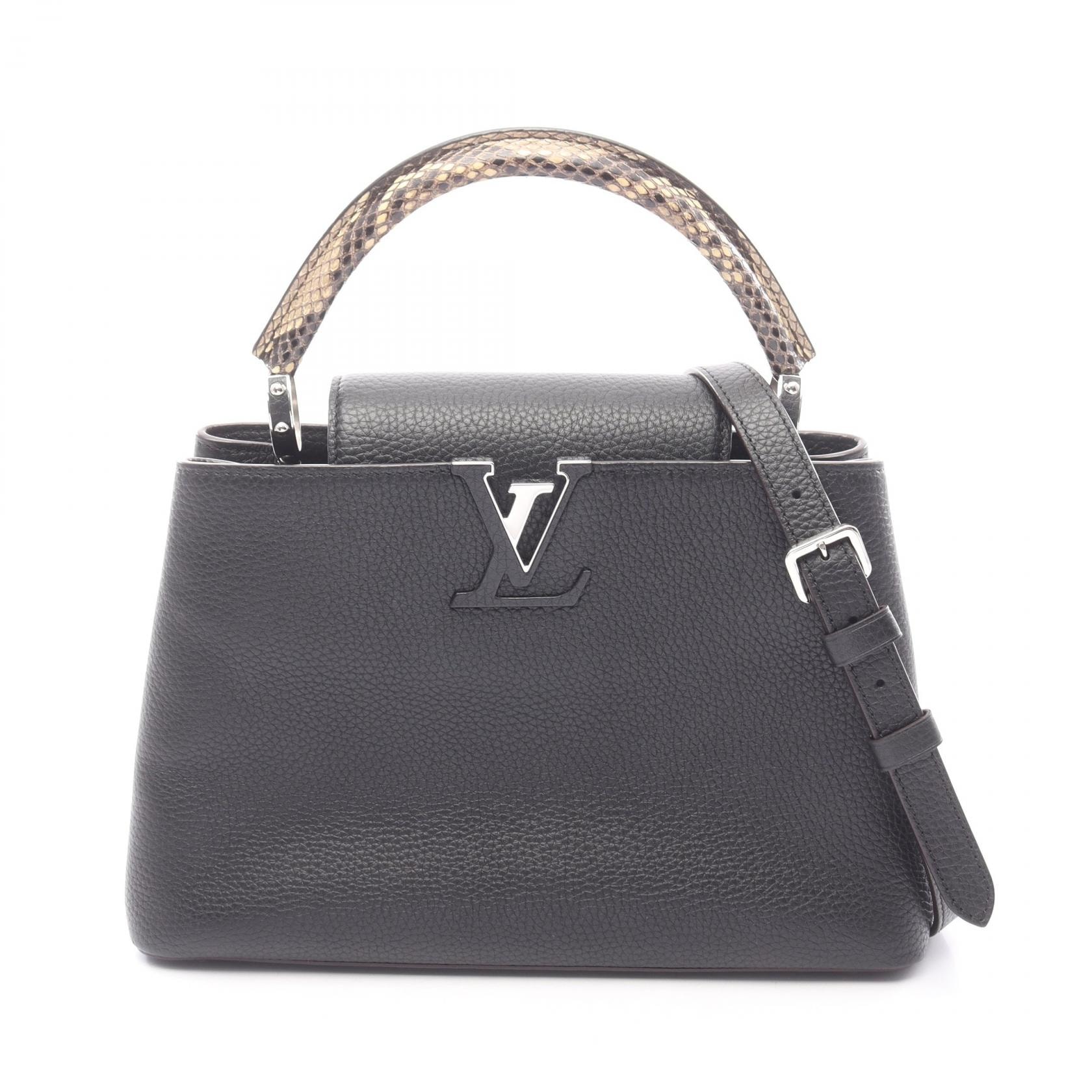 ルイ・ヴィトン LOUIS VUITTON カプシーヌMM ノワール 2WAY ハンドバッグ バッグ レザー エキゾチックレザー レディース ブラック系 N92800 【中古】