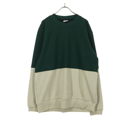 ZARA ザラ 長袖 セーター L グリーン ツートンカラー