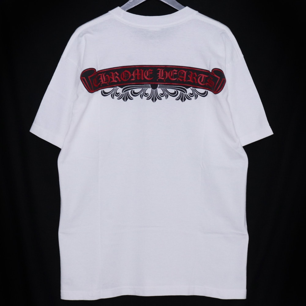 CHROME HEARTS オールド スクロールロゴ フローラルクロスプリント Tシャツ