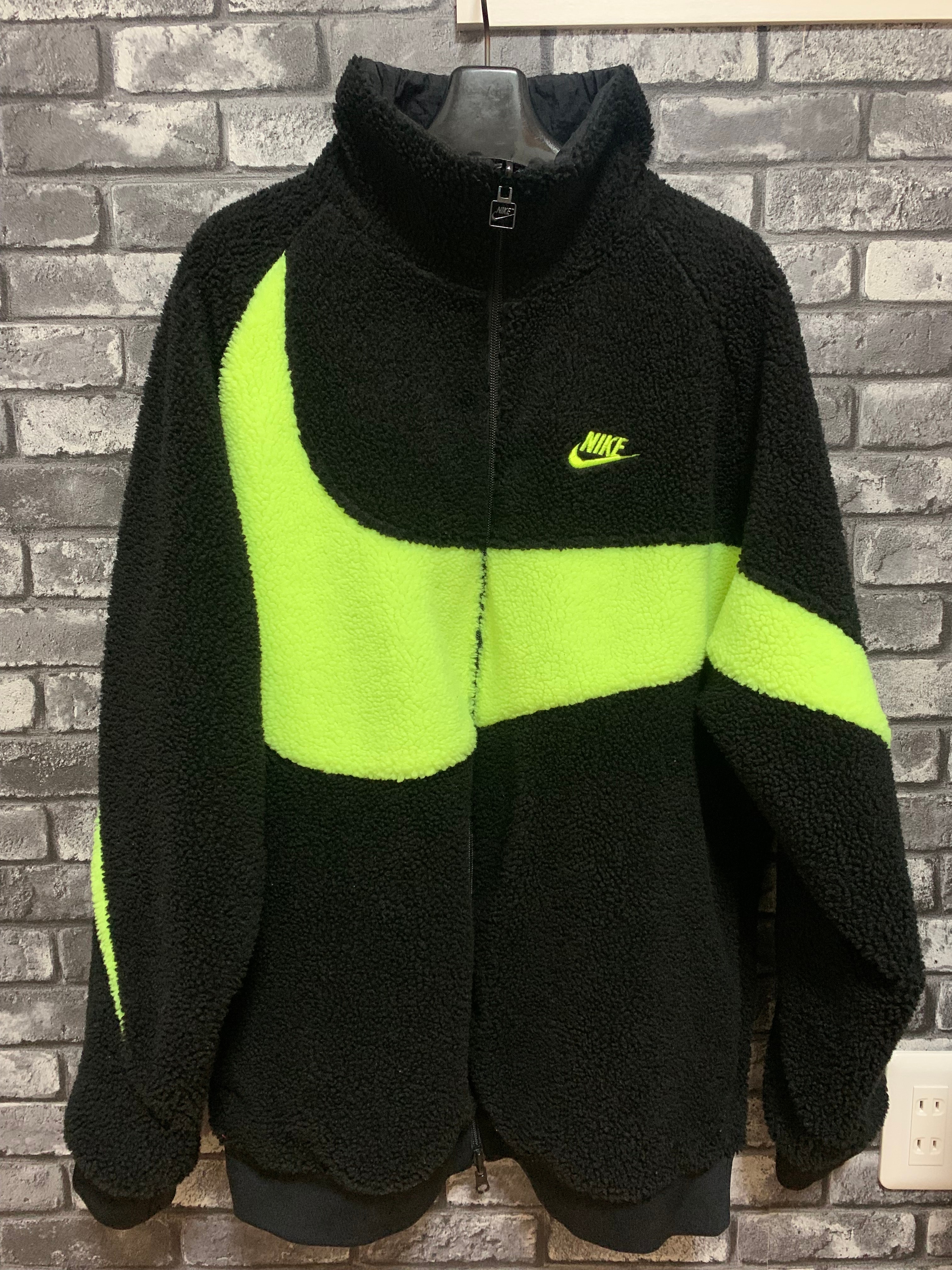 Nike Big Swoosh Reversible Boa Jacket"Black Neon"