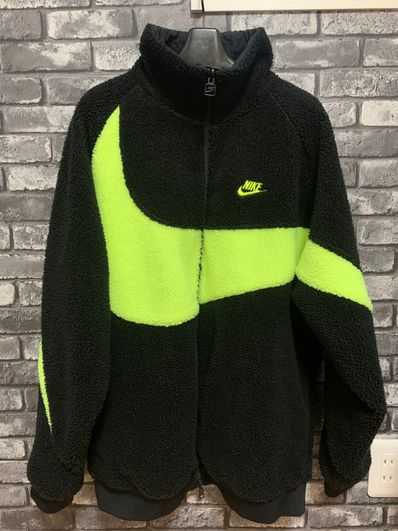 Nike Big Swoosh Reversible Boa Jacket"Black Neon"