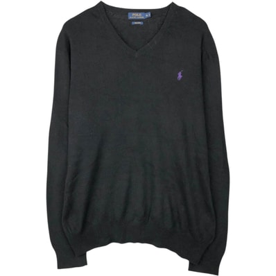 古着 ラルフローレン Ralph Lauren POLO RALPH LAUREN Vネック ピマコットンニットセーター メンズXL相当/eaa654182