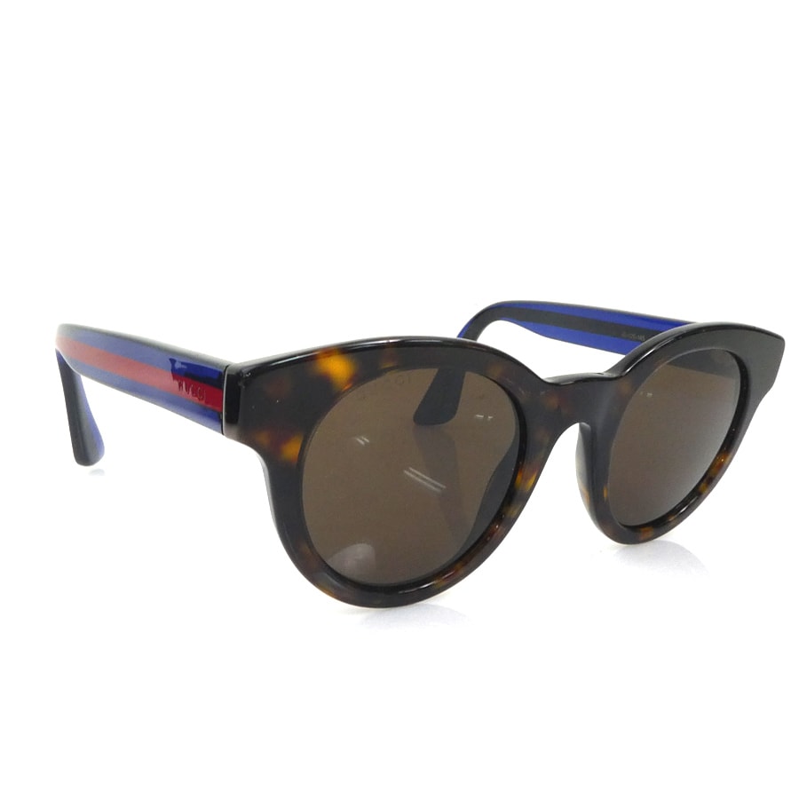 グッチ GUCCI サングラス プラスチック ブラウン/ブルー/レッド ユニセックス【中古】 r11390i