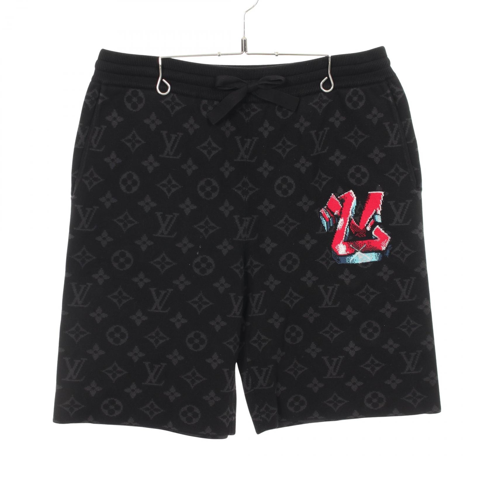 ルイ・ヴィトン LOUIS VUITTON LVグラフィティ モノグラムショーツ ショート パンツ 衣料品 ボトムス コットン メンズ ブラック系 RM222M JL4 HNN23W 【中古】