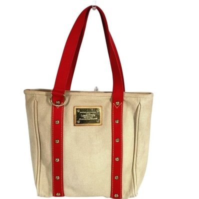 ルイヴィトン LOUIS VUITTON カバMM カバ MM M40035 アンティグア カバン トートバッグ 肩掛け ショルダーバッグ キャンバス ベージュ