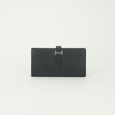 エルメス HERMES ベアンスフレ ベアン スフレ 財布 長財布 ロングウォレット エプソン ノワール Noir ブラック Black 黒 シルバー金具 ヴォーエプソン