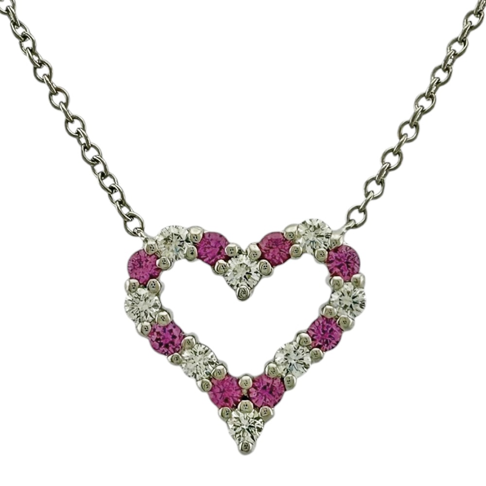 ティファニー センチメンタルハート ネックレス Pt950プラチナ ダイヤモンド レディース TIFFANY&Co. 中古