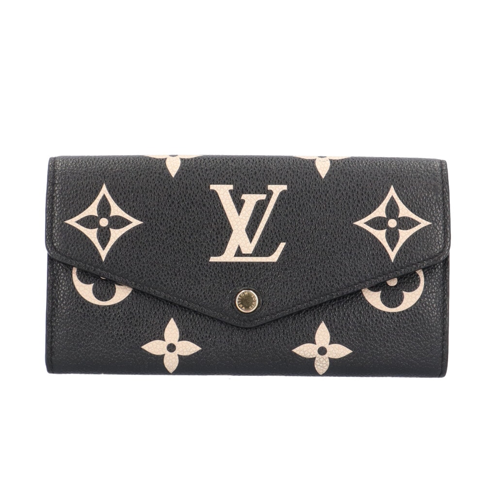 ルイヴィトン ポルトフォイユ・サラ モノグラムバイカラーアンプラント 長財布 M80496 レディース LOUIS VUITTON  中古