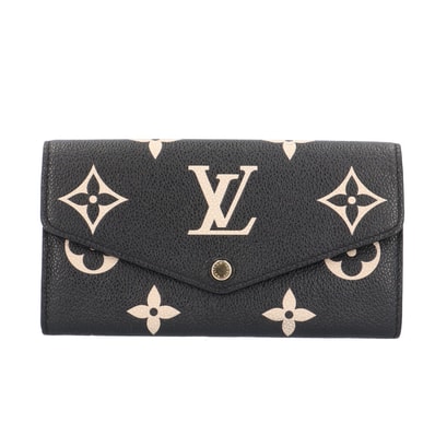 ルイヴィトン ポルトフォイユ・サラ モノグラムバイカラーアンプラント 長財布 M80496 レディース LOUIS VUITTON 中古
