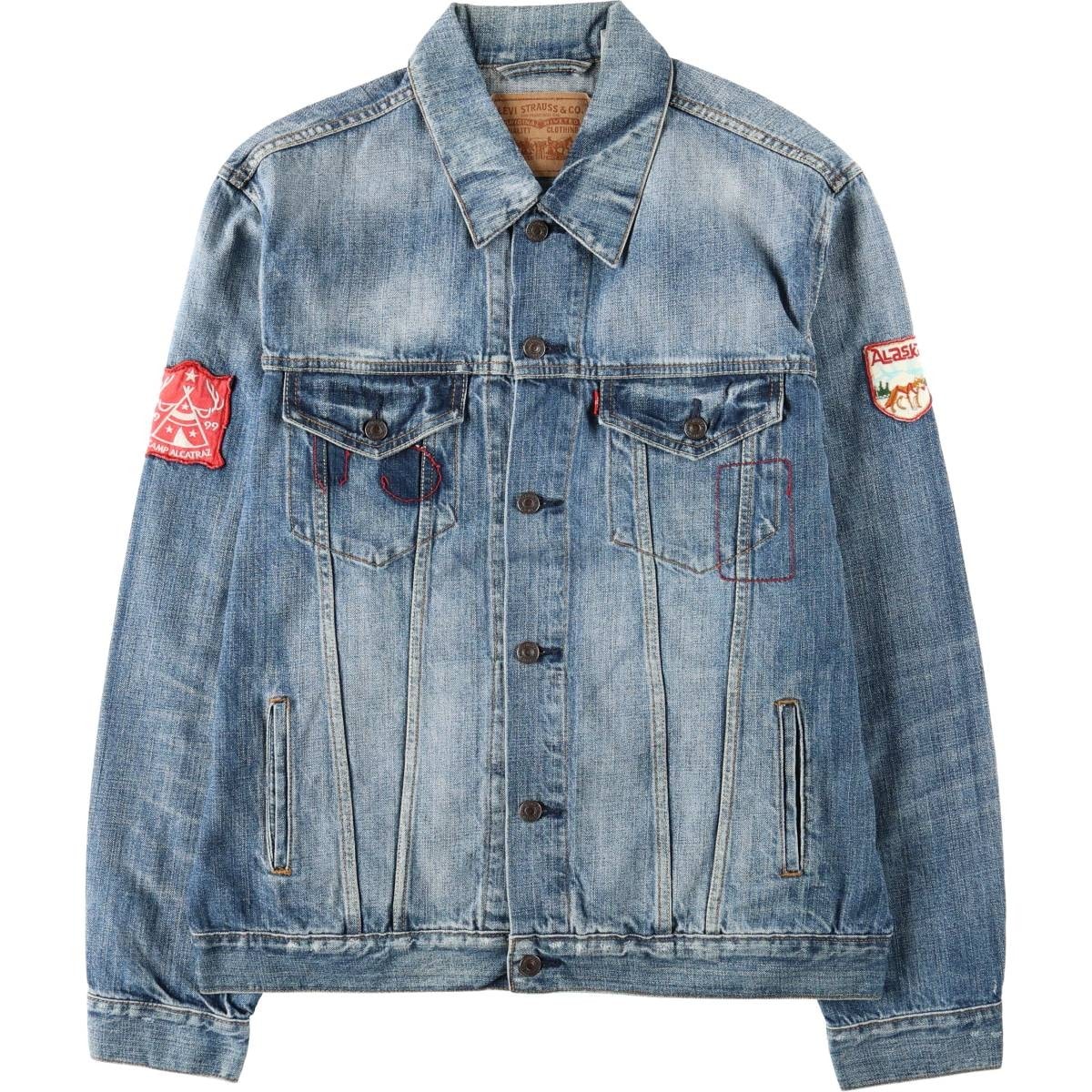 古着 リーバイス Levi's ワッペンカスタム デニムジャケット Gジャン メンズXL相当/eaa663738