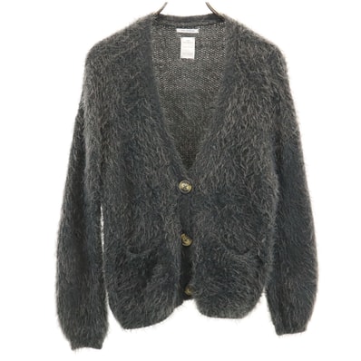 ZARA KNIT WEAR ザラニットウェア 長袖 シャギー ニットカーディガン 13-14 チャコールグレー