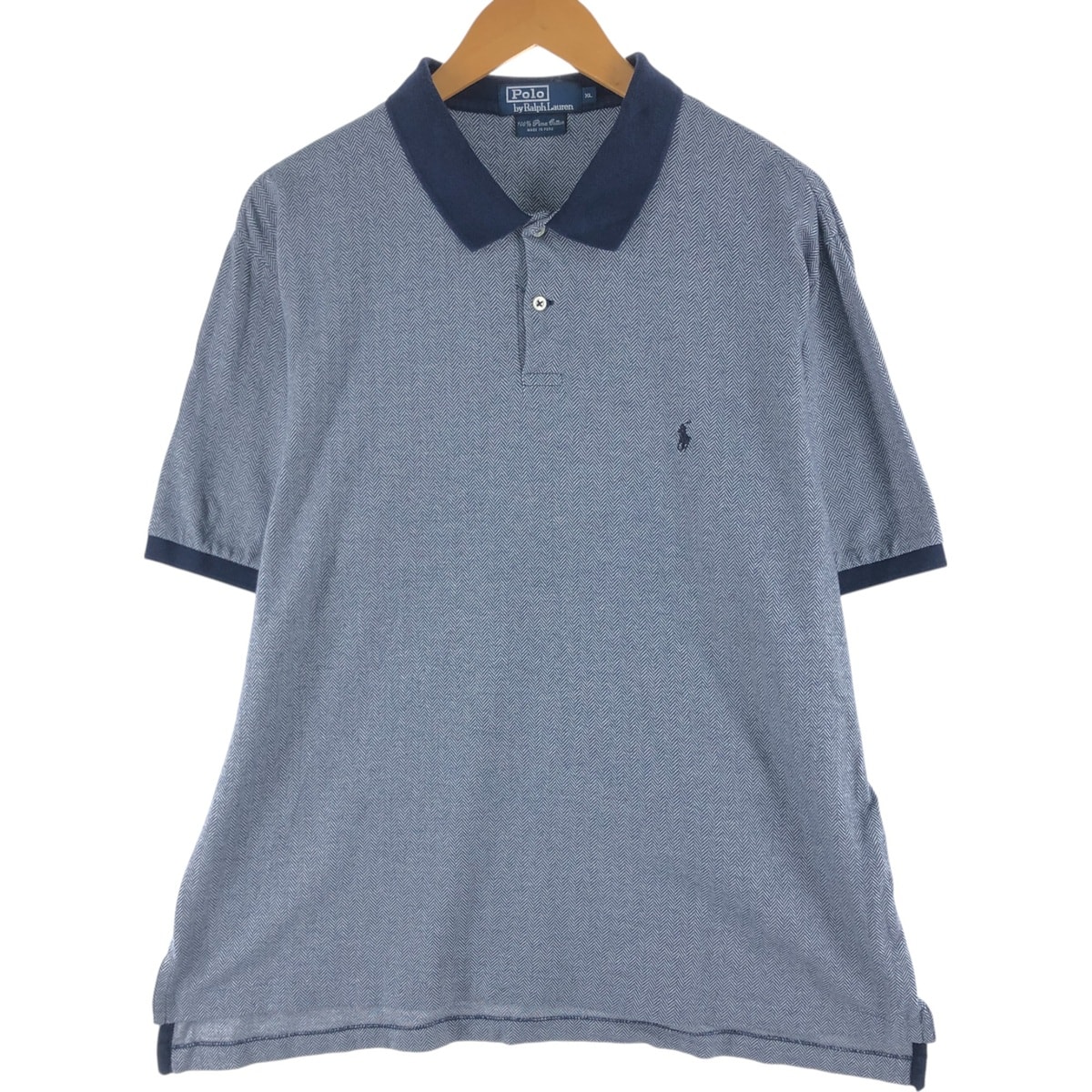 古着 ラルフローレン Ralph Lauren POLO by Ralph Lauren ヘリンボーン 半袖 ポロシャツ メンズXL相当/eaa563899