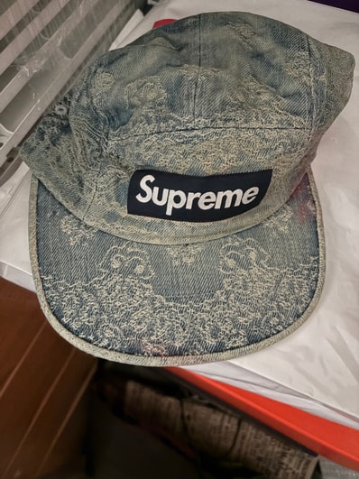 Supreme Bandana Jacquard Denim Camp Cap "Blue" (25SS)