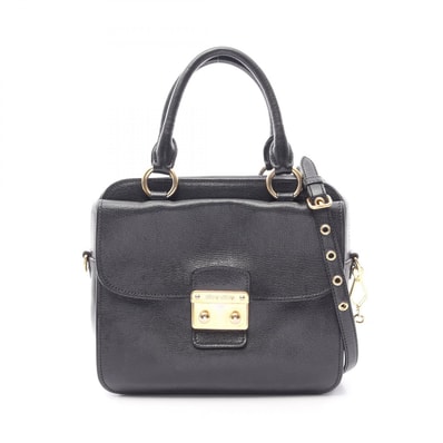 ミュウ ミュウ Miu Miu 2WAY ハンドバッグ バッグ レザー レディース ブラック系 【中古】