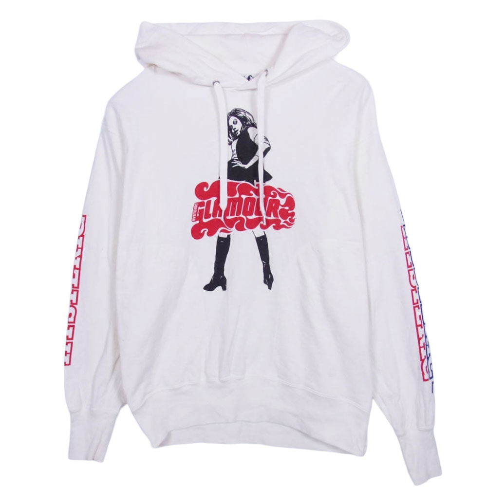 HYSTERIC GLAMOUR ヒステリックグラマー パーカー 02182CF04 VIXEN GIRL ガール プリント プルオーバー パーカー ホワイト系 M【中古】