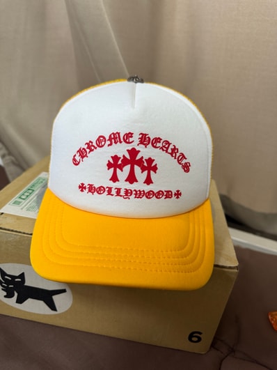Chrome Hearts Trucker Cap King Taco "Yellow/White"