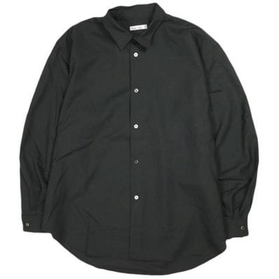 SSZ エスエスズィー 25AW 日本製 WOOL SHIRTS オーバーサイズ ウールシャツ 11-11-1318-139 M BLACK 長袖 BEAMS トップス g24544