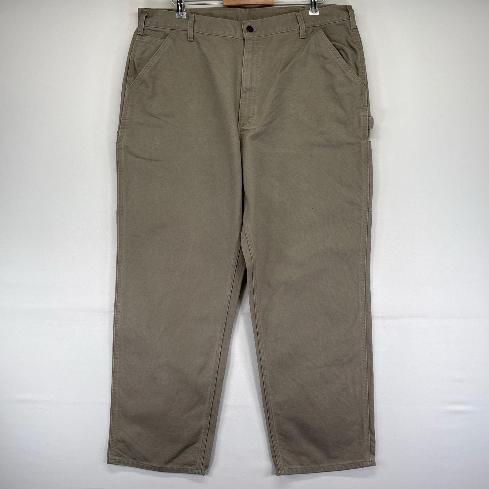 古着 カーハート Carhartt ダック パンツ ダックペインターパンツ 作業着 ワーク 大きいサイズ w40 L32  ベージュ系 メンズ
