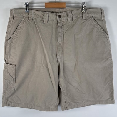 古着 カーハート Carhartt ダック ショートパンツ 大きいサイズ ワークショーツ ワンポイント ペインター w44 ベージュ系 メンズ