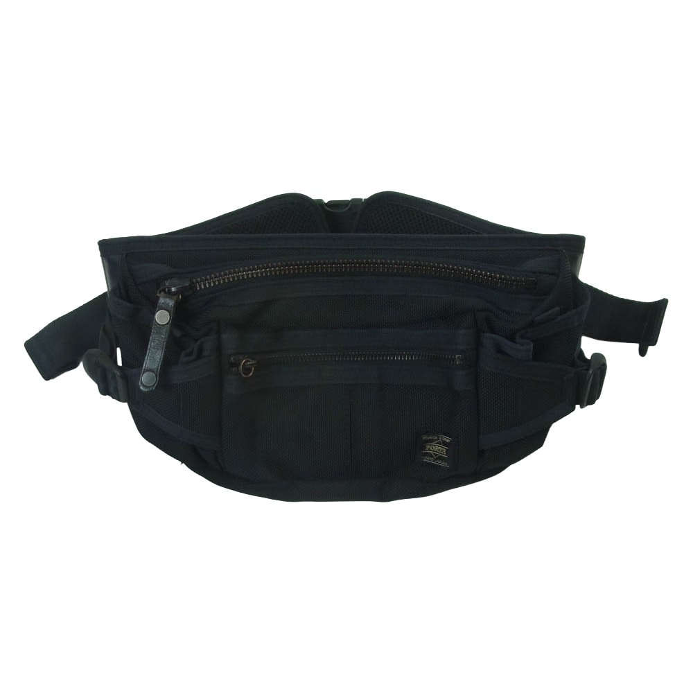 PORTER ポーター HEAT ヒート ボディバッグ ウエスト バッグ 日本製 ブラック系【中古】