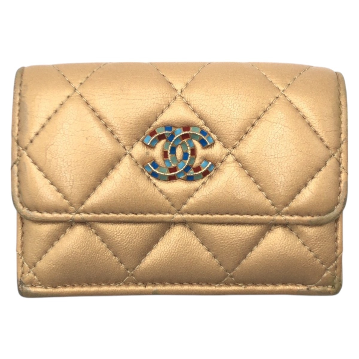 1円 CHANEL シャネル ココマーク マトラッセ ワイルドステッチ レザー 
