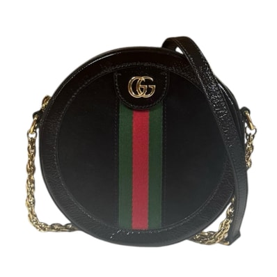 グッチ GGラウンドショルダーバッグ オフィディア ショルダーバッグ スウェード 550618 ブラック レディース GUCCI 中古
