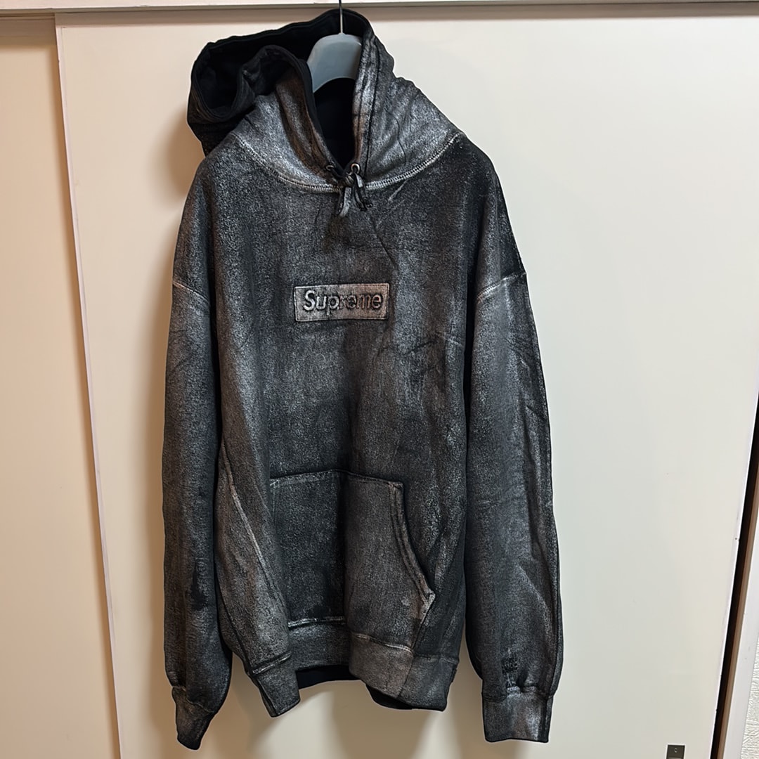 Supreme x MM6 Maison Margiela Foil Box Logo Hooded Sweatshirt "Black"