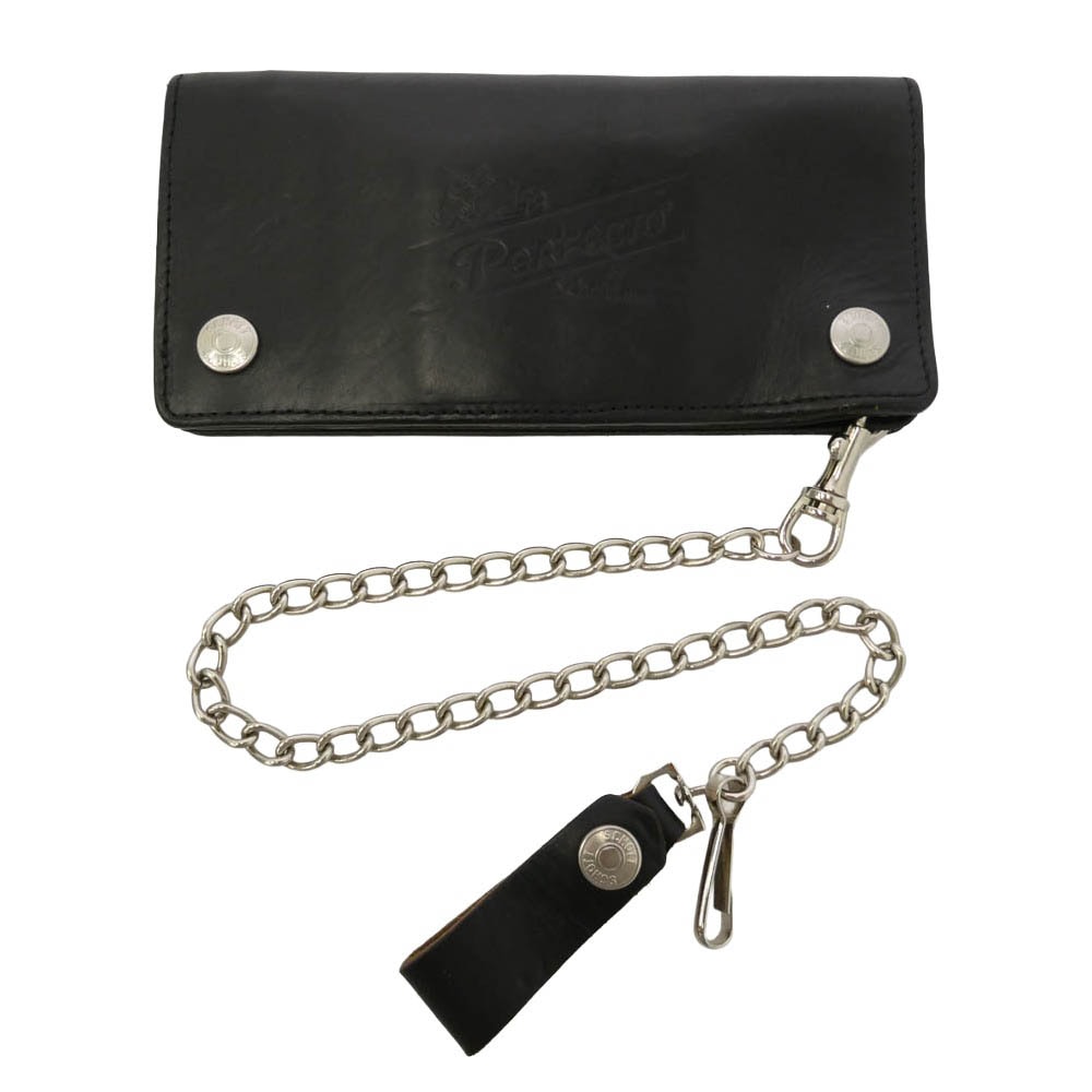 schott ショット PERFECT WALLET パーフェクトウォレット HORWEEN クロムエクセル レザー トラッカー ウォレット ブラック系【中古】